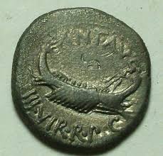 Silver Denarius 17 1 18mm 3 01grams Marc Antony S Legion Obv Ant Avg Iii Vir R P C Praetorian Galley Right Rev Chortis Sp Monedas Moneda Romana Romanos
