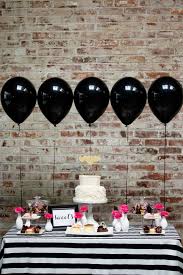 Black And White Party Table Decorations Dramatic Black And White Wedding Inspiration Kate Spade Bridal Shower Bridal Shower Theme Pink Desserts