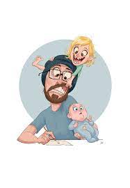 Drawing father cartoon, athlete, comics, child png. Life As An Artists With Kids Daddy Love Family Dad Daughter Baby Cartoon Character Design Character Illustration Illustration Character Design