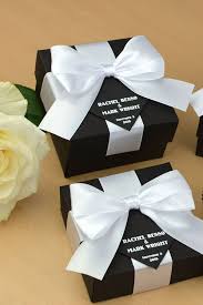 35 Black White Wedding Favor Gift Box With Satin Ribbon Bow Etsy Wedding Favor Gift Boxes Personalized Wedding Favor Box Wedding Gift Favors