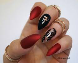 Summer Acrylic Red And Black Nail Designs Red Matte Stiletto Nails Black Stiletto Nails By Fifefantasinails Black Stiletto Nails Acrylic Nails Coffin Matte Matte Stiletto Nails
