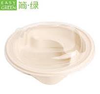 Easy Green Biodegradable Disposable Cornstarch Corn Starch Salad Soup Bowl  With Lid OG-800