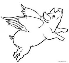 Free Printable Pig Coloring Pages For Kids Cool2bkids Flying Pig Silhouette Peppa Pig Coloring Pages Animal Coloring Pages