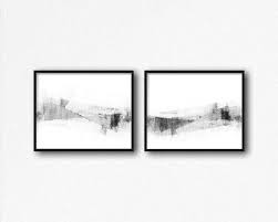 Set Of 2 Horizontal Black And White Modern Minimalist Abstract Etsy In 2021 White Canvas Art Abstract Scandinavian Print