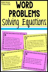 Solving Equations Word Problems Word Problems Solving Equations Math Word Problems