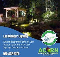 Led Outdoor Lighting Services By Acorn Ponds Waterfalls Of Rochester New York Ny Led Outdoor Lighting Led Outdoor Landscape Lighting Outdoor Lighting