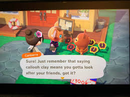 I Was Playing Animal Crossing Yesterday Just Going Around And Talking To My Villagers A While Back I Gave Canberra The Catchphrase Callooh Clay The Whole Thing Didn T Fit Yesterday She Was