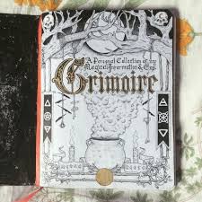 My Grimoire Title Page Details Ft A Cauldron Some Candles Skulls Some Witches Ladders And More Took Me Days Book Of Shadows Witch Books Grimoire Book