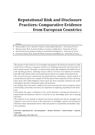 I am extremely pleased with the insight to my staff that staff pulse has given me. Pdf Reputational Risk And Disclosure Practices Comparative Evidence From European Countries
