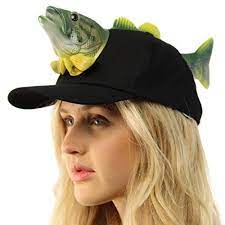 Men S Whimsical Bass Head Tail Fishing Baseball Ball Cap Hat Adjustable Black Fishgifts Net Ball Cap Baseball Ball Hats