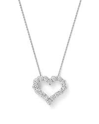 Create your own diamond necklace by choosing a beyond conflict free diamond and a setting handcrafted from recycled precious metals. Bloomingdale S Diamond Heart Pendant Necklace In 14k White Gold 0 25 1 0 Ct T W 100 Exclusive Bloomingdale S