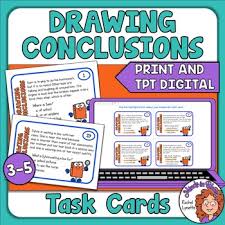 Help students practice key reading strategies use this set of 18 task cards to encourage students to make inferences while reading. Drawing Conclusions Task Cards For Making Inferences With Digital Tpt Easel