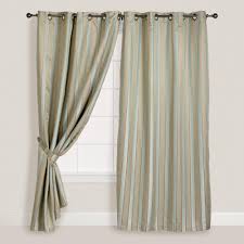 Shop wayfair for all the best striped curtains & drapes. Blue Taupe Imperial Striped Grommet Curtain World Market 42 99 Curtains Grommet Curtains Affordable Curtains