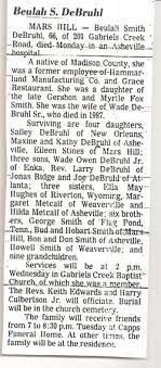 Beulah Gwendolyn Smith DeBruhl (1924-1991)