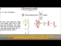 Soal seleksi akademik masuk sma unggul. Soal Bilangan Pecahan No 6 8 Pembahasan Soal Matematika Smp Mts Youtube