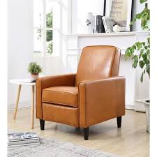 Unbranded Mocha Faux Leather Push Back Recliner 73028 89mc The Home Depot In 2020 Leather Chair Living Room Accent Chairs For Living Room Leather Recliner
