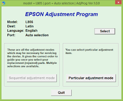 Epson L805 Resetter Free Download Adjustment Program Printer Epson Programing Software