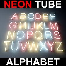 3d Letters Alphabet Neon Lights 3d Model Lettering Alphabet Neon 3d Letters