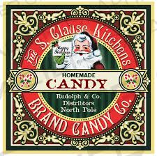 Stickers creative pattern durable practical rounde labels for candy. Christmas Candy Label Tag Vintage Santa Claus Kitchens Brand Etsy Scrapbook Images Candy Labels Christmas Labels