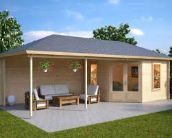 Gartenhaus Mit Gerateraum Paula 12 5m 44mm 3x7 Hansagarten24 Gartenhaus Mit Terrasse Sommerhaus Gartenhaus Holz