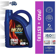 Buying engine oil in the marts are common for some car enthusiasts, because. Pao Ester Mizu 0w40 Fully Synthetic Engine Oil Api Licensed 4l Minyak Pelincir Hitam Bmw Benz Honda Audi Toyota Saga Shopee Malaysia