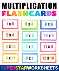 Free Multiplication Flash Cards Printable