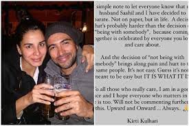 Kirti has been married to actor saahil sehgal. Kirti Kulhari Pronounces Separation From Husband Saahil Sehgal After Four Years Of Marriage Newspostalk Global News Platform