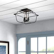 Nicor 6 inch recessed baffle trim for sloped ceilings houzz. Farmhouse Rustic Sloped Ceiling Adaptable Flush Mount Lighting Birch Lane