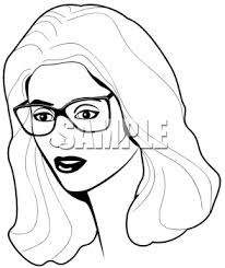 You can use them for free. Black And White Image Of Pretty Woman Wearing Glasses Royalty Free Clipart Picture