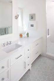 Murphy Amp Co Design Bathrooms White And Gray Bath White And Gray Bathroom Extra Wid Grey Bathroom Floor Honeycomb Tiles Bathroom Traditional Bathroom