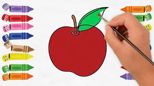 Berikut ini contoh gambar bunga untuk diwarnai sebagai sarana belajar mewarnai anak. Menggambar Dan Mewarnai Buah Apel Untuk Anak Belajar Menggambar Dan Mewarnai Buah Buahan Youtube