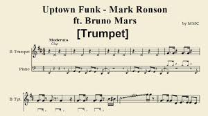 uptown funk mark ronson ft bruno mars trumpet sheet