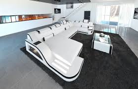 Ledersofa Palermo U Form