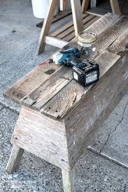 Pair with our other sawhorse pieces for a coordinated look in the office, living room or bedroom. Pallet Wood Sawhorse Coffee Table With Vintage Market Sign
