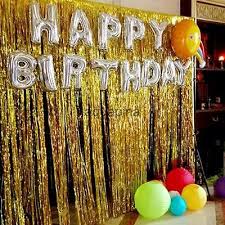 Metallic Tinsel Foil Fringe Curtain Backdrops Door Wedding Party Gold Favor Happy Birthday Balloons Bday Party Theme Birthday Balloons