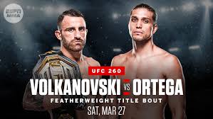 Watch on ufc fight pass. Volkanovski Ortega Ufc 260 Title Fight Postponed Due To Covid 19