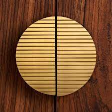 Premium Contemporary Art Deco Striped Brass Half Moon Door Etsy Door Handles Modern Door Handles Wardrobe Door Handles