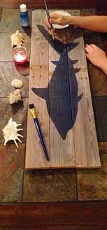Rustic Shark Pallet Wall Art Decor Pallet Wall Art Shark Decor Kid Room Decor