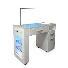 Portable Glass Salon Furniture Nail Technician Desk Spa Manicure Table Station Beauty Spa Equipment Hair Salon Fur Manicure Table Manicure Station Spa Manicure