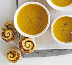Spicy Lentil Soup With Curry Pinwheel Rolls Recipe Spicy Lentil Soup Bbc Good Food Recipes Recipes