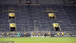 Video borussia dortmund celebrate win in front of empty yellow wall bleacher report latest news videos and highlights. There Were Some Absurd Moments But The Return Of The Bundesliga Wasn T A Total Disaster Daily Mail Online