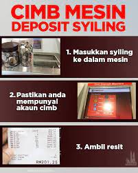 Cara mudah tukar duit syiling guna mesin ini, boleh terus deposit ke bank. Lokasi Mesin Deposit Syiling Cimb Amirnawawi