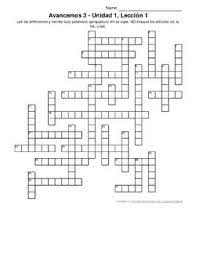 Start studying spanish 3 unidad 4 leccion 1. Avancemos Level 3 Unit 1 1 Crossword Puzzle By Senora Payne Tpt