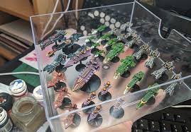 Even though benchmarking two of the same cards may tip! Pocketfleet Gothic Half Scale Bfg