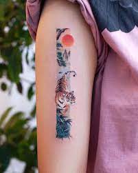 Newtattoo Studio On Instagram Chinese Painting Tiger Sunset Frame Newtattoo Franky T In 2021 Sleeve Tattoos Tattoo Samples Tattoos