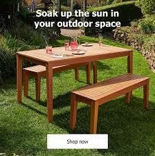 Urban style coffee table, metal with top in mdf with decorative concrete and glass surface, fixed loto relax 95. Garden Furniture Garden Outdoor Furniture Sets Wilko Com