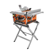 Ridgid 10 In Compact Table Saw With Folding X Stand R45171 The Home Depot Portable Table Saw Diy Table Saw Best Table Saw