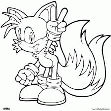 Simple sonic coloring page for kids. Sonic The Hedgehog Coloring Pages Tails Coloring Home