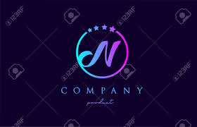 A, b, c, d, e, f, g, h, i, j, k, l, m, n, o, p, q, r, s, t, u, v, w, x, y, z. N Alphabet Letter Logo For Company And Corporate In Blue Pink Colors Design With Circle And Star To Be Used For A Luxury Brand Royalty Free Svg Cliparts Vectors And Stock Illustration