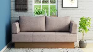 Petal sofa, a creation of godrej interio is perfect to enrich the room, making it look vibrant with an element of freshness. Godrej Interio Brown 3 Seater Sofa Cum Bed For Home Size Contemporary Id 22314776997